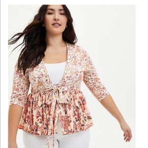 TORRID PEACH FLORAL MIX PRINT BABYDOLL KIMONO